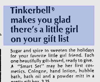 Illustration for article titled 'A Special Treat for Little Ladies': Whatever Happened to Tinkerbell Cosmetics?